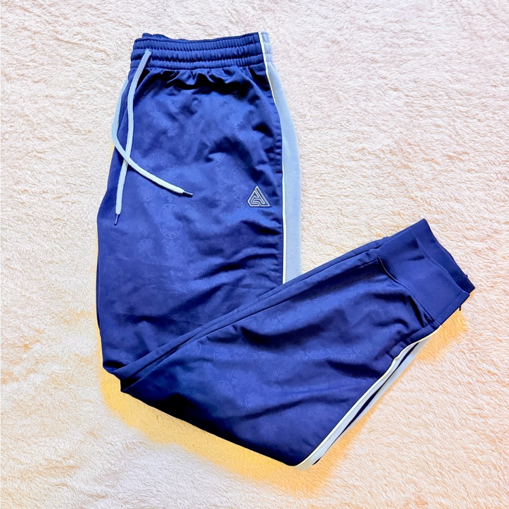 Nike Giannis Freak Lightweight Blue Basketball Track Pants LG With Zip Ankle